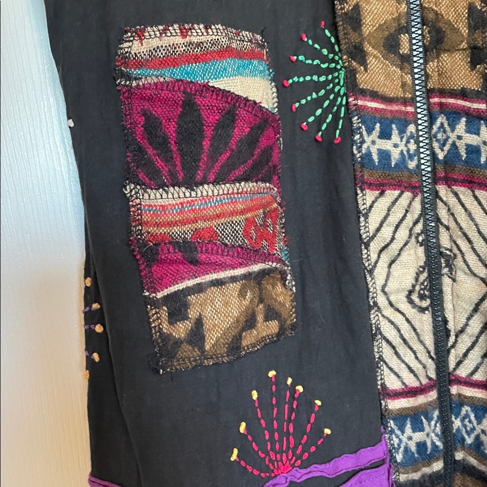 Rising International 2XL Purple/Black Hooded full zip Cardigan jacket tribal - Picture 6 of 11